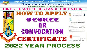 Annamalai University DDE/HowToApply Degree Or Convocation Certificate/2022YearProcessWithin5minutes