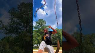 Man Tries Jumping Swing, Gets Tangled and Snaps Chain