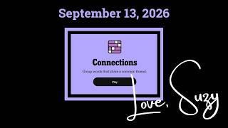 Connections of the Day for September 13, 2026: Group words that share a common thread.