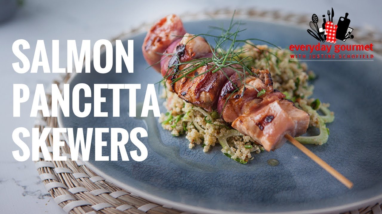Salmon Pancetta Skewers | Everyday Gourmet S7 E9