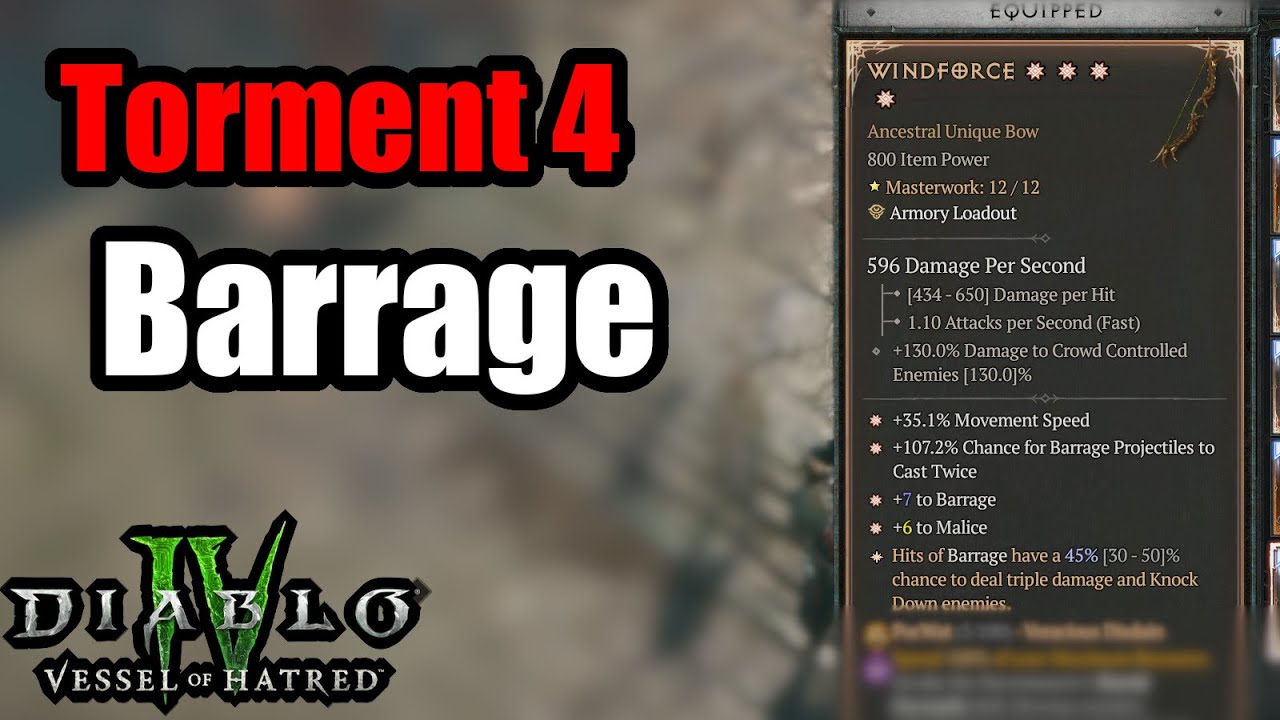 Can we make a 4 GA Windforce work? Torment 4 Barrage Rogue Build Guide - Season 8 Diablo 4