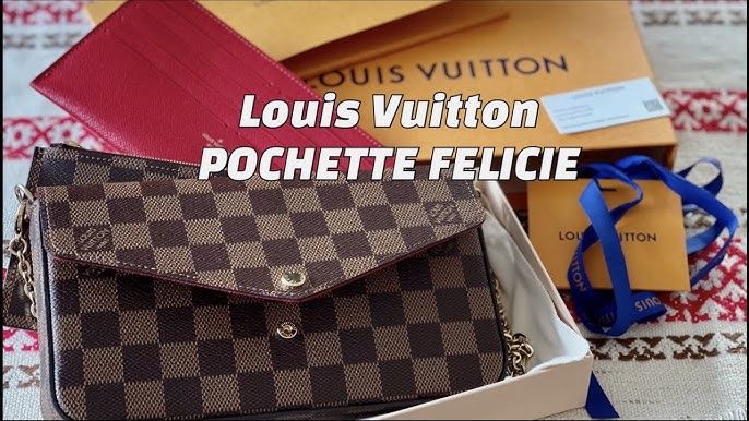 LOUIS VUITTON Felicie Pochette MONOGRAM Canvas WalletOnChain LV Attention  to Details M61276 PearlYao 