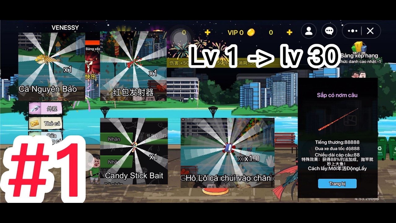 [#1] LV 1 ĐẾN LV 30 : MAY MẮN MỞ RA NHIỀU VẬT PHẨM OP TRONG CÂU CÁ VẠN CÂN