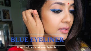 Blue Liner | Saree Look | Vithya Hair and Makeup