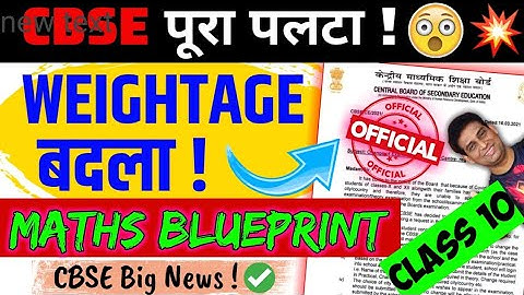 Mathematics Blueprint Class 10 | Cbse Board Exam 2023 | Chapterwise Weightage | Cbse Latest News