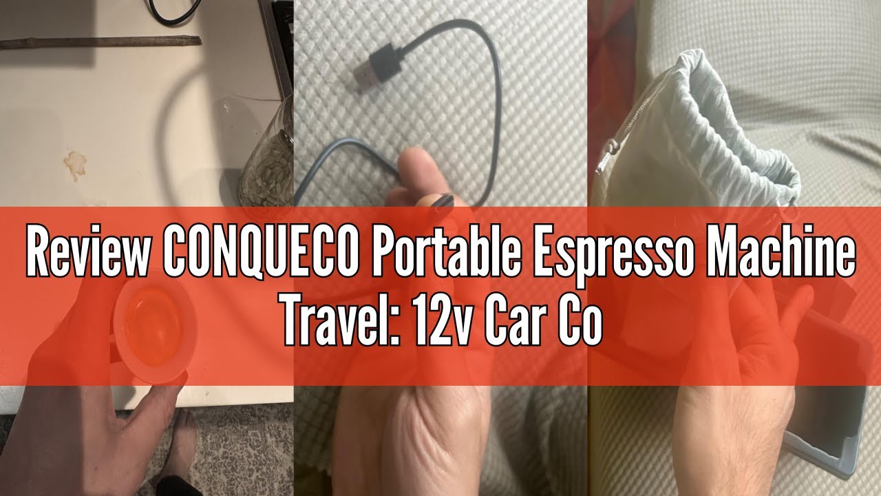 Review CONQUECO Portable Espresso Machine Travel: 12v Car Coffee Maker with Battery for Camping - Sm