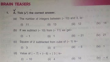 Dav Class 6 Math Chapter 3 Brain Teasers ||Q.No.8  To 13 || Integers || @madhubanclasses