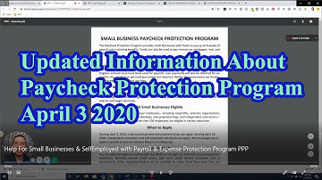 Help For Small Business & Self Employed   Most updated Information  Paycheck Protection Program