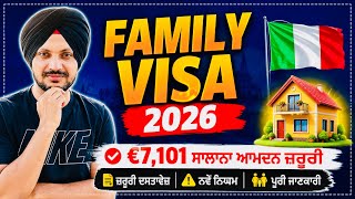 Italy Family Visa 2026 Income ਕਨ? New Rules Documents