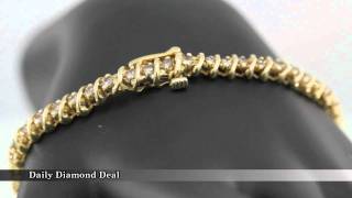 10K Yellow Gold Womens Diamond Tennis Bracelet 2 50 CT