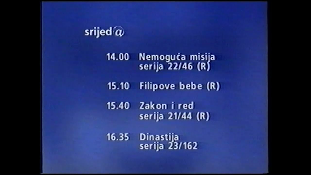 TV isječak - Pregled programa za srijedu [14:00 - 16:35] (Nova TV, 04 ...