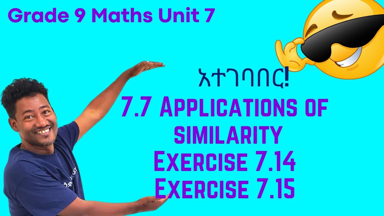 Grade 9 Maths Unit 7 : 7.7 Applications of similarity & Exercise 7 .14 ...