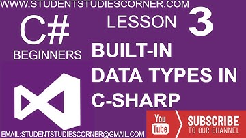 Student Studies Corner- | c# - Lesson 3 | Built-In Data Types In C# In Urdu Version