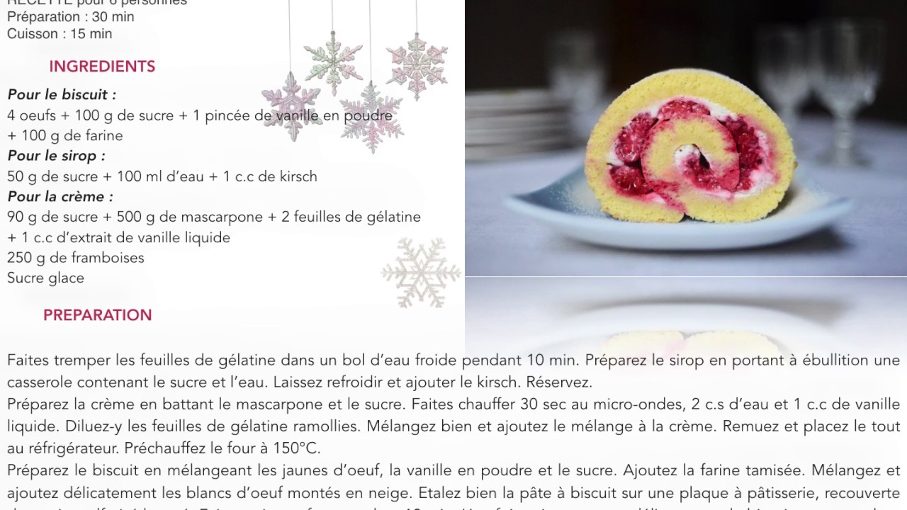 Buche Roulee Aux Framboises Et Mascarpone Youtube Buche Roulee Aux Framboises Et Mascarpone Youtube