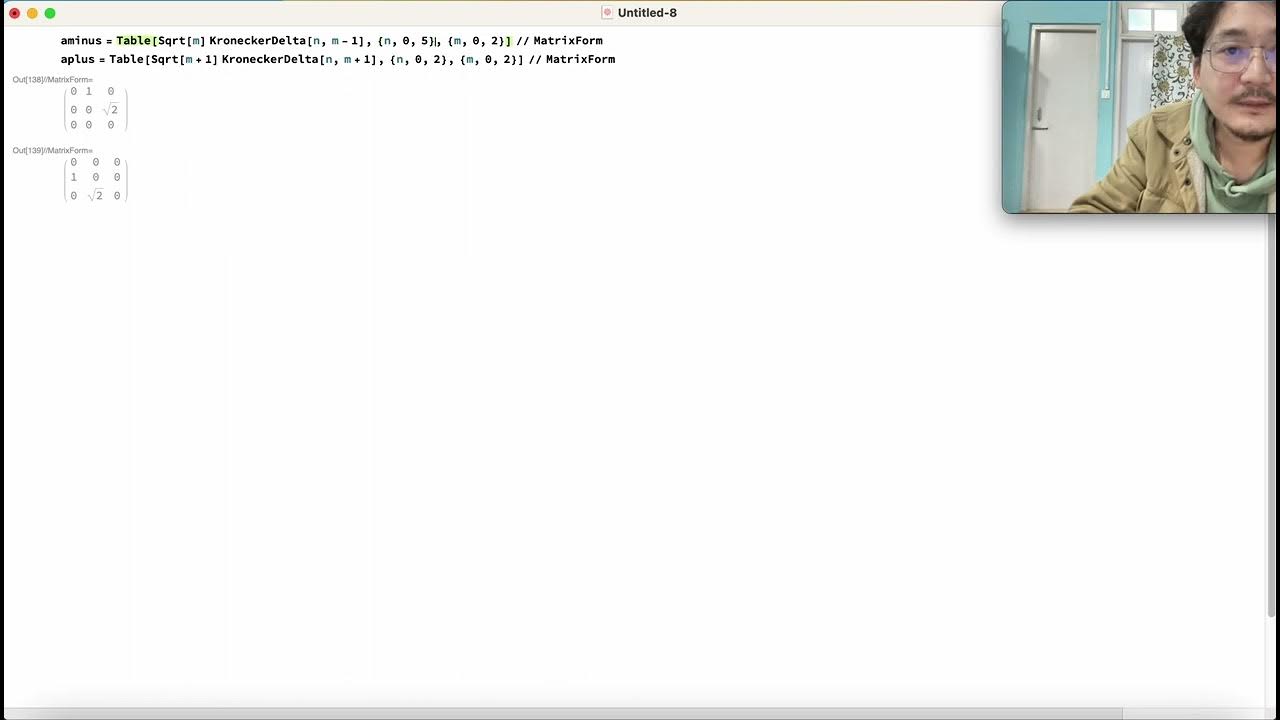 Harmonic Oscillator Mathematica matrices representation YouTube