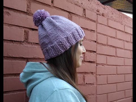 Gorro de Lana Básico en Dos agujas especial para principiantes - Tutorial Paso a Paso @TejidosKatyta