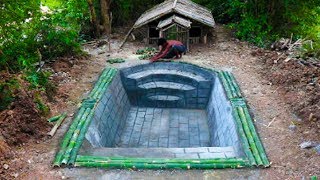 Build House By Bamboo And Swimming Pool front of House. Full Video Build House By Bamboo And Swimming Pool front of House. Full Video