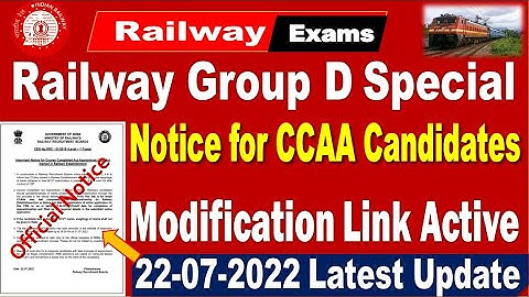 Group D Important Notice for CCAA Candidates with Modification link Special Aspirant by SRINIVASMech