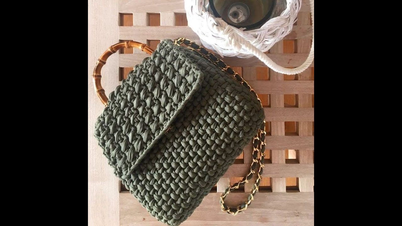 شنطه كروشيه بخيط الكليم غرزتين مختلفين للمبتدئين How to crochet bag -  crochet a bag