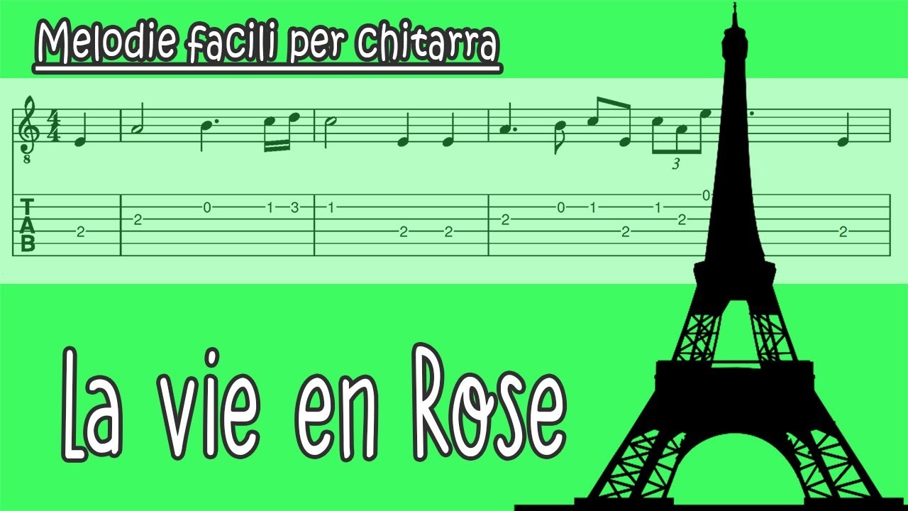 🎸La vie en Rose - Melodia facile con tab e pentagramma 😃 - YouTube