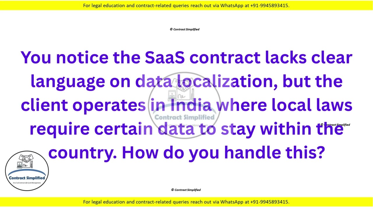 How to Handle Data Localization Gaps in SaaS Contracts ?