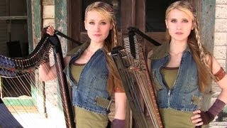 The WALKING DEAD Theme - Harp Twins - Camille and Kennerly