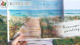 Watercolor Painting for Beginners Beautiful Seascape