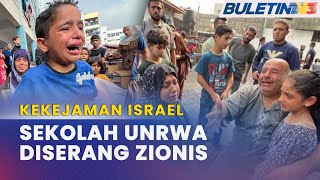 KEKEJAMAN ISRAEL | Tentera Zionis Dera, Bunuh Penduduk Berlindung Di Sekolah UNRWA