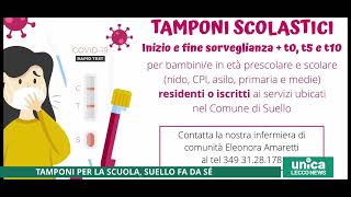 Tamponi per la scuola, Suello fa da sé