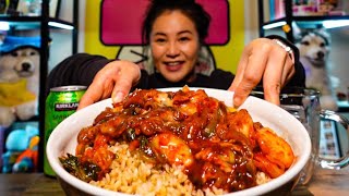 FRESH OYSTER KIMCHI RICE BOWL + EXPENSIVE EGGS l MUKBANG