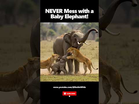 Lion vs Elephant‼️NEVER Mess with a Baby Elephant #lion #elephant