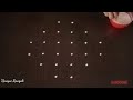 Easy  simple sikku kolam with 62 straight dots  unique rangoli