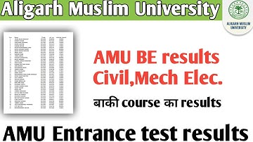 Today AMU Entrance Test results declared today results AMU selected list