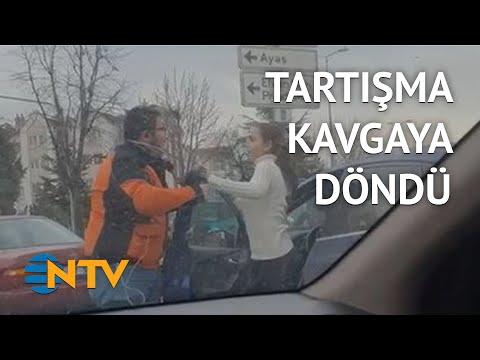 Kurye ile kadın sürücü tekme tokat birbirine girdi! | NTV