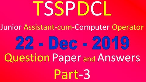 TSSPDCL JUNIOR ASSISTANT COMPUTER OPERATOR  2019 Key 3 (41 to 60)