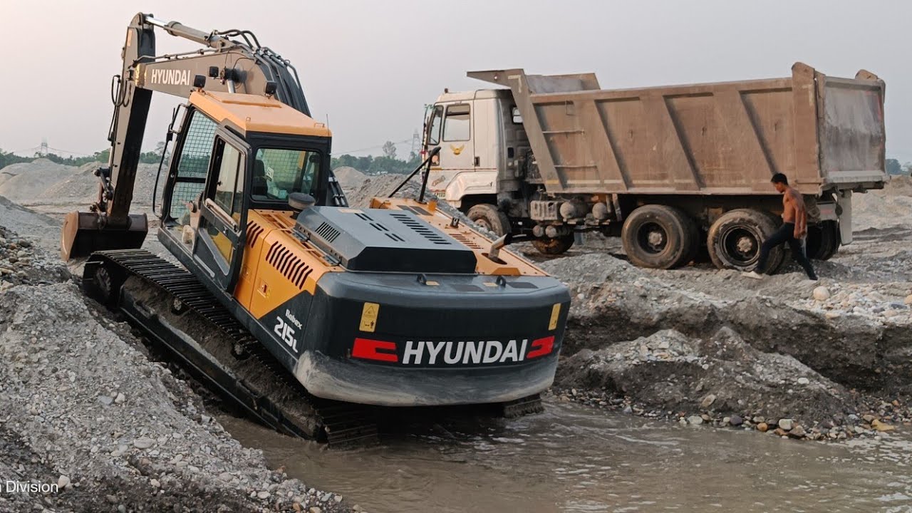 JCB Work Video/ Excavator Working On the River, Crane Ki Khudai Video