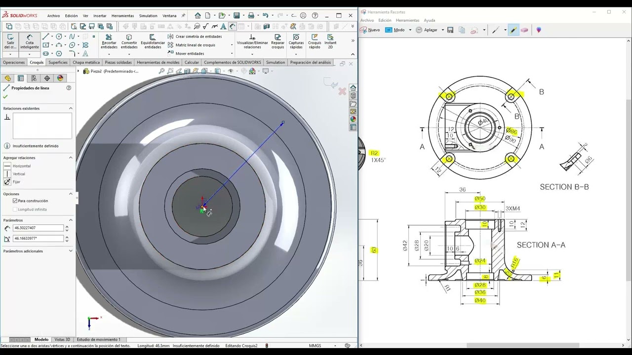SOLIDWORKS MODELADO DE BRIDA