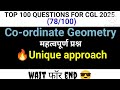 Co-Ordinate Geometry Important Question ✅| 📚SSC CGL 2025 | 🎯Top 100 Questions | #ssc #motivation