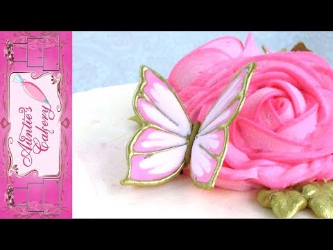 Pink Royal icing transfer butterfly tutorial