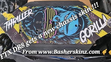 FTX DR8 gets a new chassis skin from @BASHERSKINZ ( installation and review )