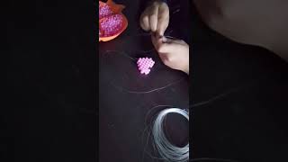 Creating a heart-shaped pearl keychain, one bead at a time #BlindCreator #HandmadeWithLove