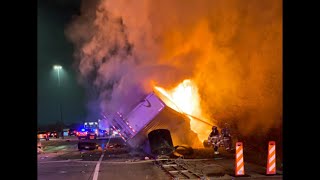 Big-rig fire causing traffic delays on Hardy Toll Road inbound at Aldine Bender, deputies say