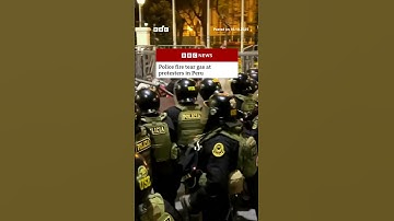 Police clash with anti-government protesters outside Peru
