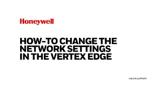 Vertex Edge - How To Video: Network Settings