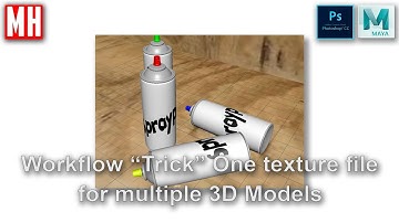 Maya "workflow trick" : How to use one Texture file for multiple 3D objects. Part 3 of 3