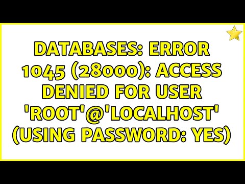 28000 access denied for user. Error 1045 28000 access.
