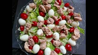 Салат с печенью трески