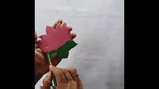 cardboard lotus/ Floor decoration ideas / how to make lotus / isee crafts/ Best out of waste