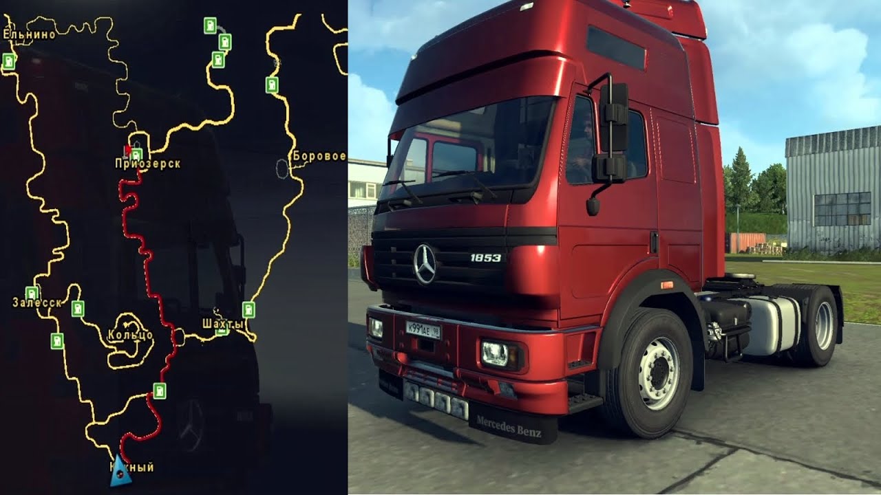 [ETS 2] Карта Дальнобойщики 2_Рейс Южный-Приозерск MERCEDES BENZ SK by ...