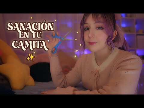 ⭐ASMR Limpio tu Energía Negativa en tu Camita 🌧️[Sub] Roleplay Reiki Plucking, Meditación en Español